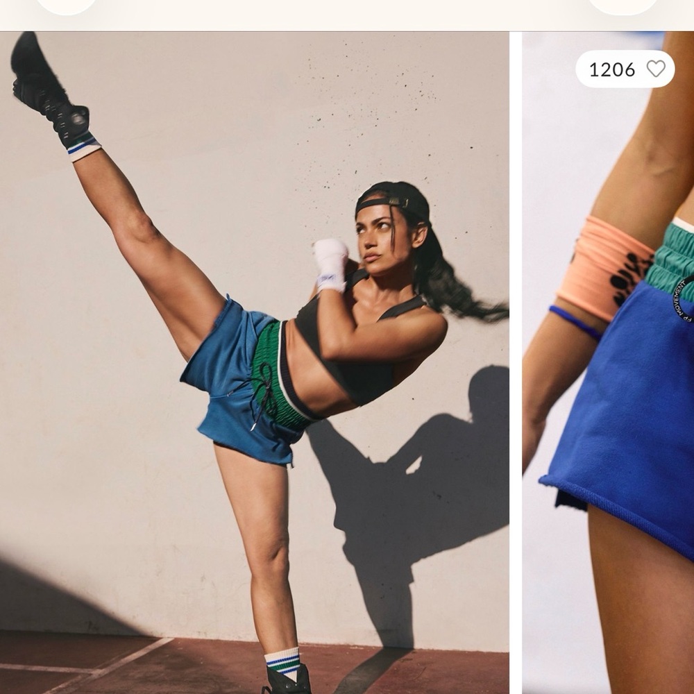 Free People Dream Big Shorts NWT Small athlete blue combo